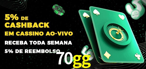 Promoções do cassino ao Vivo 70gg